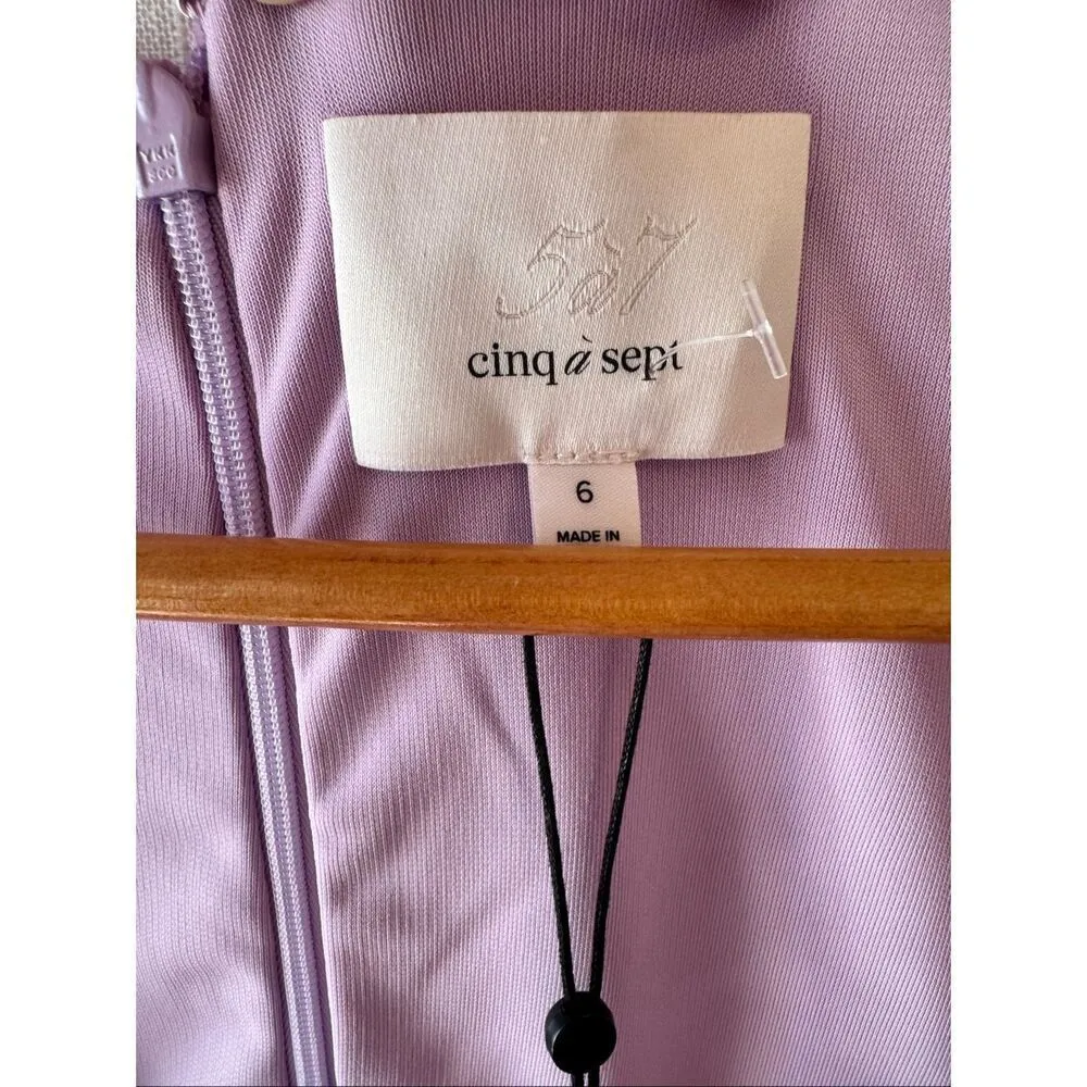 NWT Cinq a Sept Janis Square Neck Pale Iris Midi Dress Size 6 - Image 3