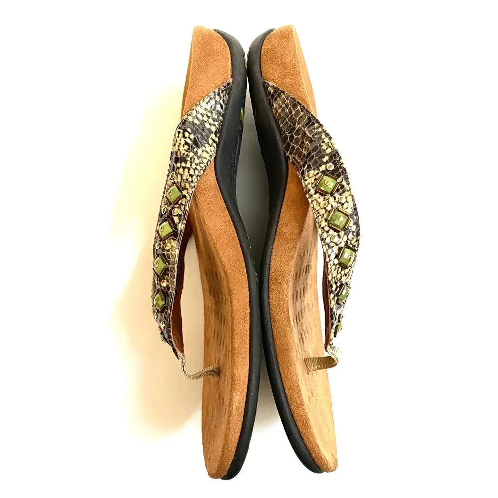 Vionic Floriana thong snake skin jeweled sandals size 10 - Image 7