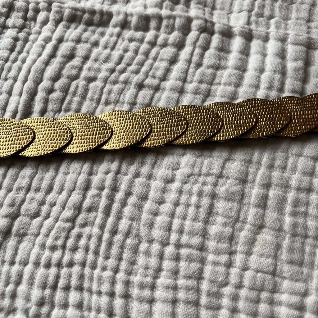 VINTAGE‎ gold Fish Scale Belt Stretchy Women’s Size Large Waist 32” - Image 2