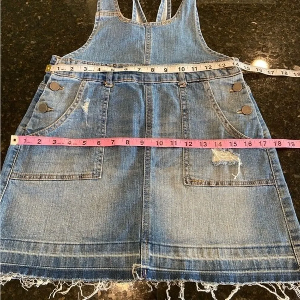 Hot Topic Distressed Denim Skirt Overall Jumper Skirtall Size Small NWT - Image 11