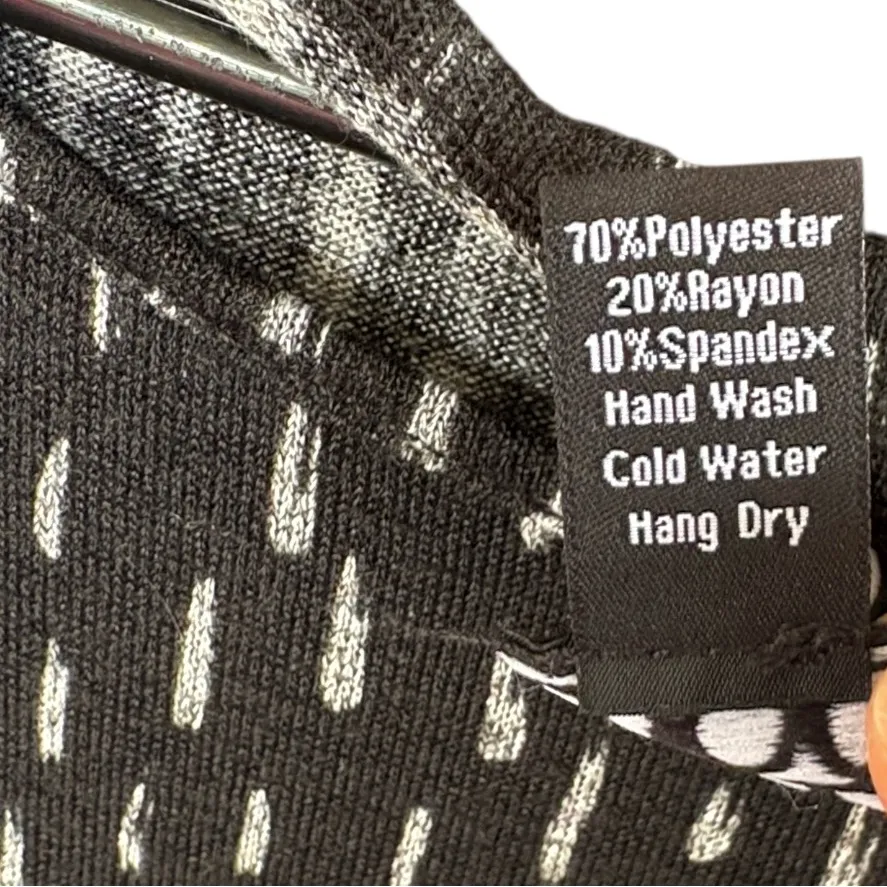 Like New Clara Sun Woo Black Brushstroke Knit Tunic Dress Size Medium - Image 4