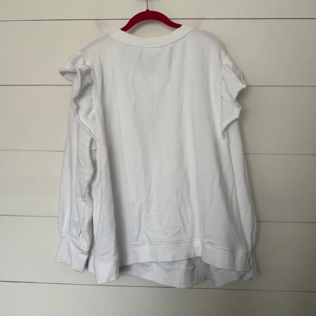 Candace Cameron Bure Women’s 3X White Ruffle Longsleeve Sweatshirt Size undefined - Image 4