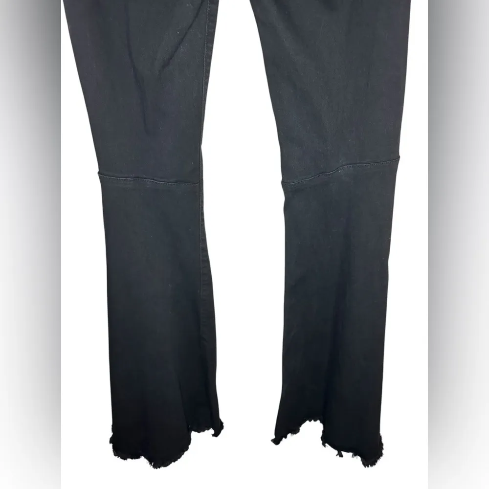 Judy Blue High Waist Raw Hem Flare Jeans Size 25 Black - Image 7