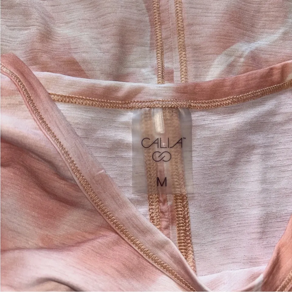 Calia Womens Peach White Split Back Muscle Tank Top Size Medium - Image 8