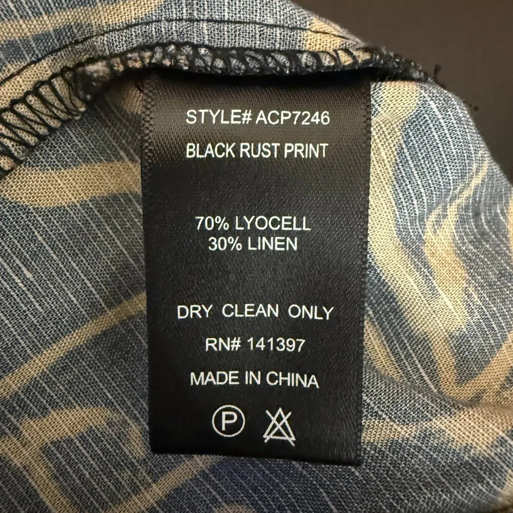 ASTR The Label Sadie Wide Leg Abstract Print Linen Pants Womens Small Black Rust - Image 14