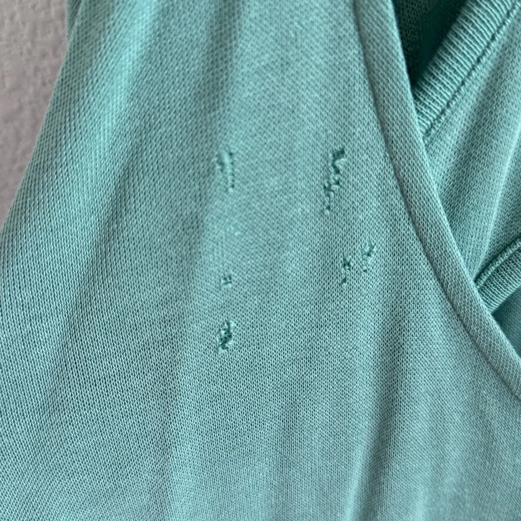 Free People Movement Back Into It Open Back Hoodie Hooded Sweatshirt Medium Green - Image 6