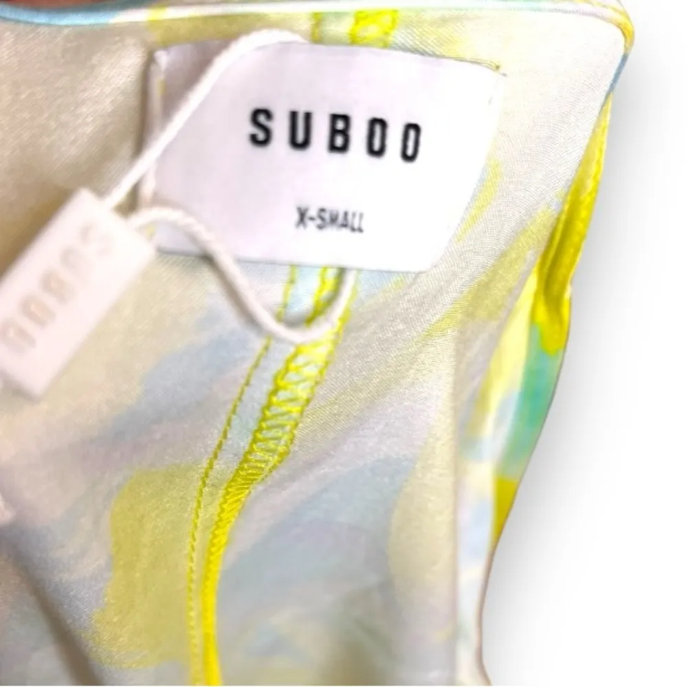 Suboo satin wrap yellow dress size Xs nwt - Image 9