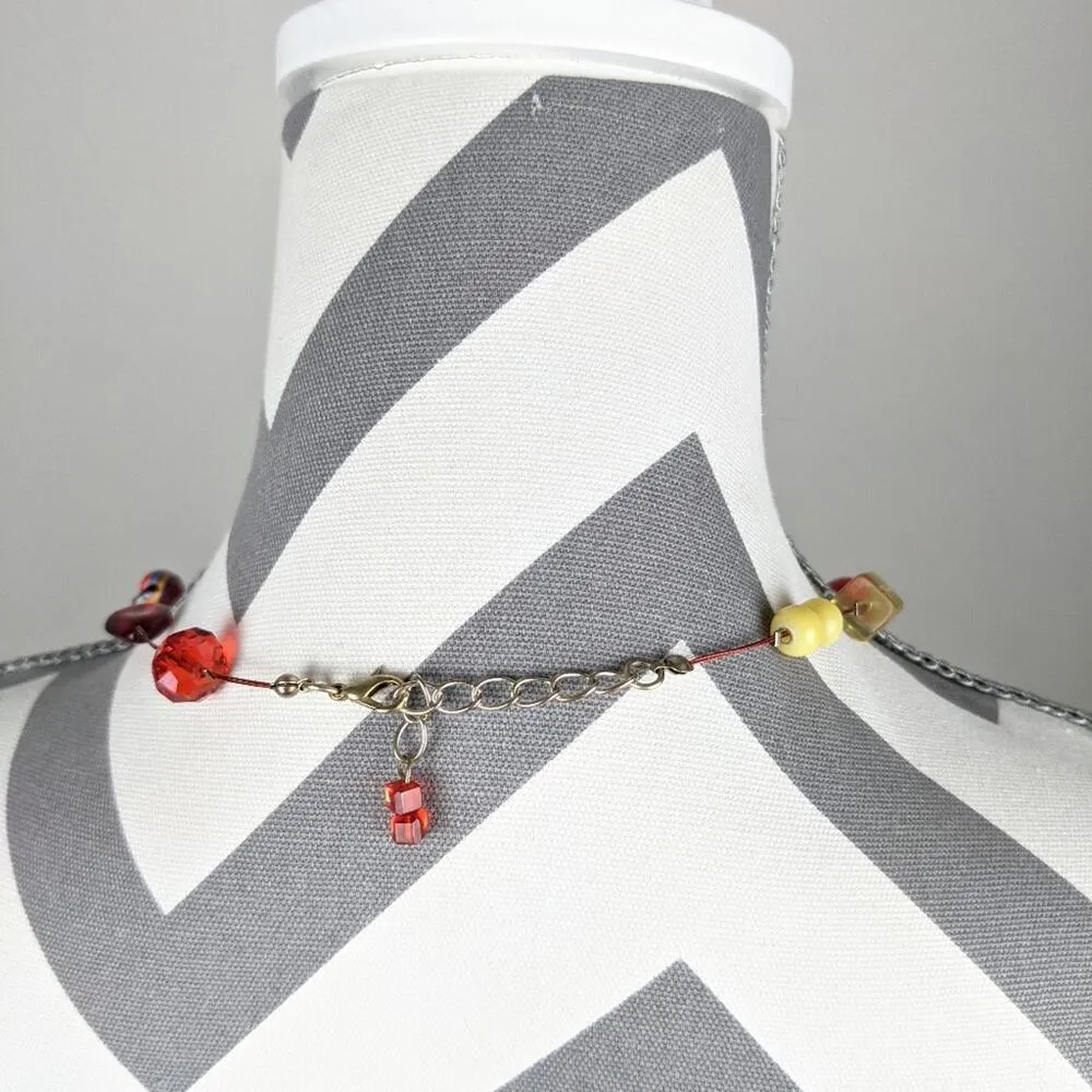 Glass bead multicolor necklace Red - Image 2