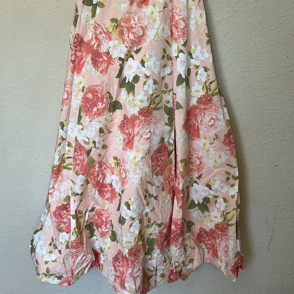 HOUSE OF CB 'Carmen' Pink Peony‎ Print Cotton Bustier Sundress NWOT Size M A-C - Image 6