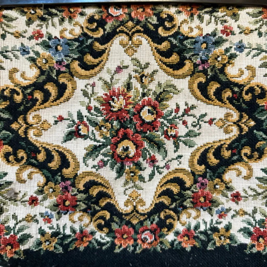 Vintage Needlepoint Clutch Black - Image 2