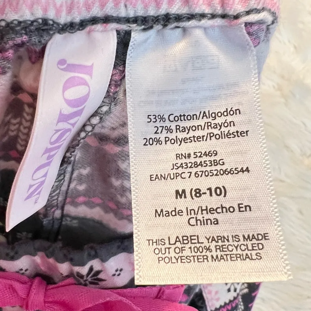 Joyspun Flannel Pajama Bottoms Multiprint Women’s Size Medium gray Pink NEW - Image 6