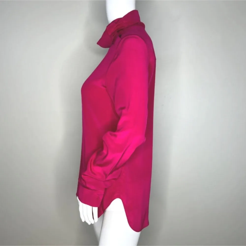 COS Blouse Women 2 Raspberry Pink Blouse Casual Career Office Workwear Versatile - Image 4