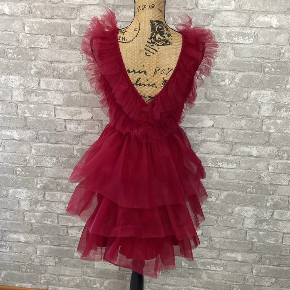 Joyfunear Deep V Neck Mesh Dress - Image 5