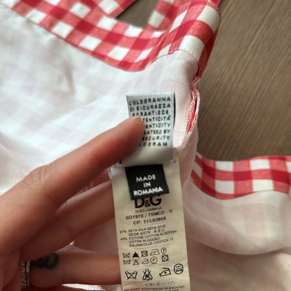 EUC D&G picnic print silk cotton blend belted sun dress - Image 11