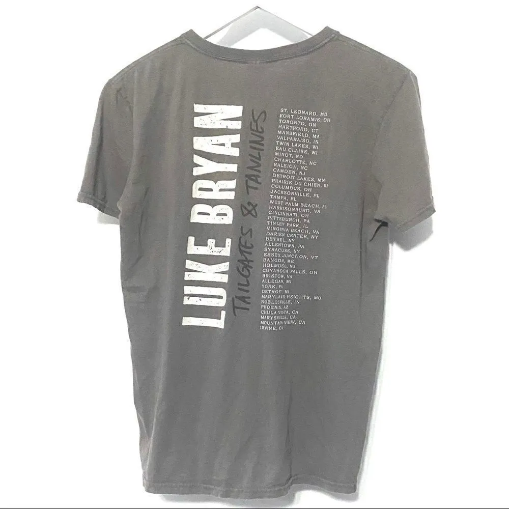 Luke Bryan Tail gates and tail lights band tshirt Gray Size M - Image 4