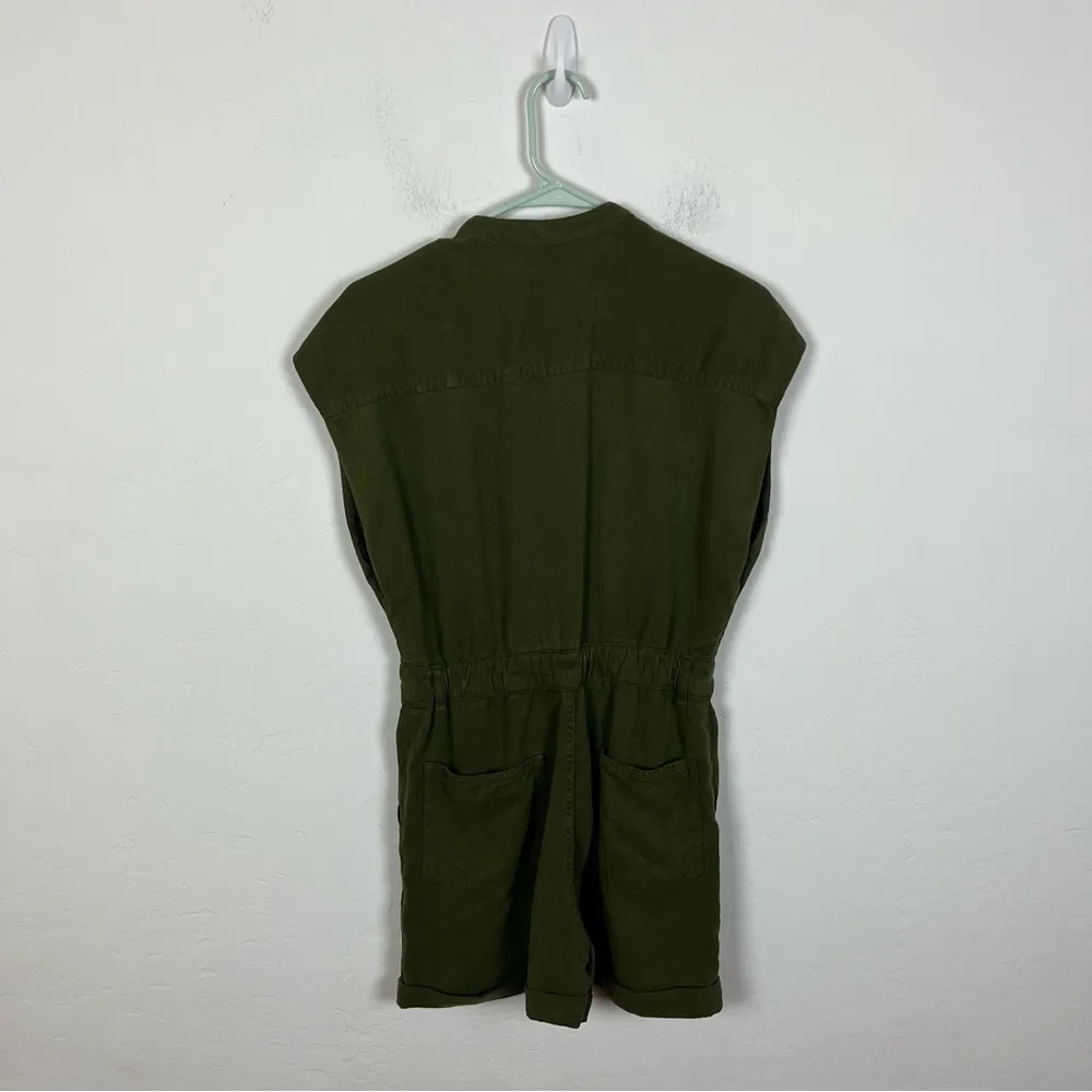 The Kooples Khaki Tencel Button Up Playsuit - Image 7