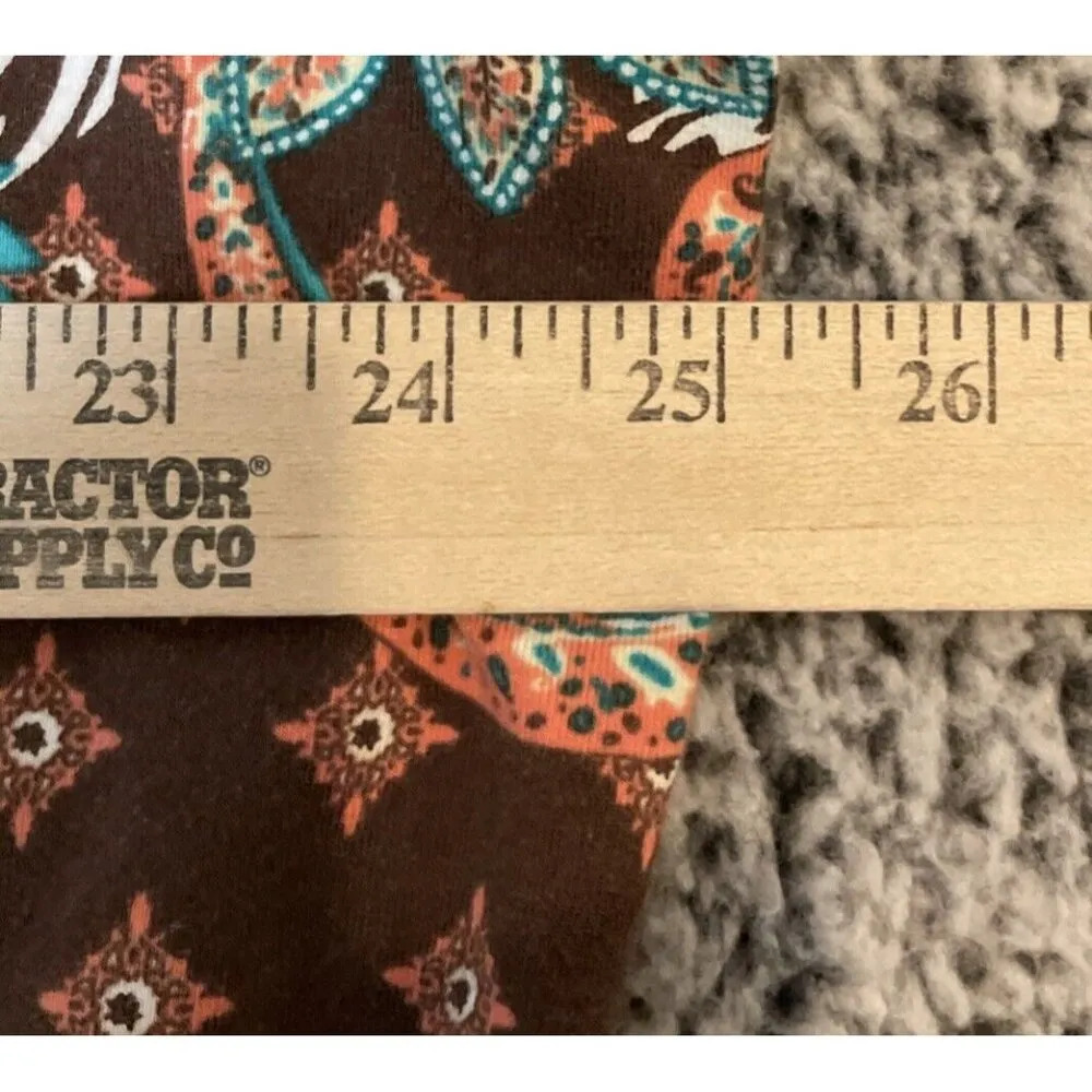 D & Co Denim Company 3X Knit Open Front‎ Cardigan Paisley Animal Print Retro Brown Size undefined - Image 3