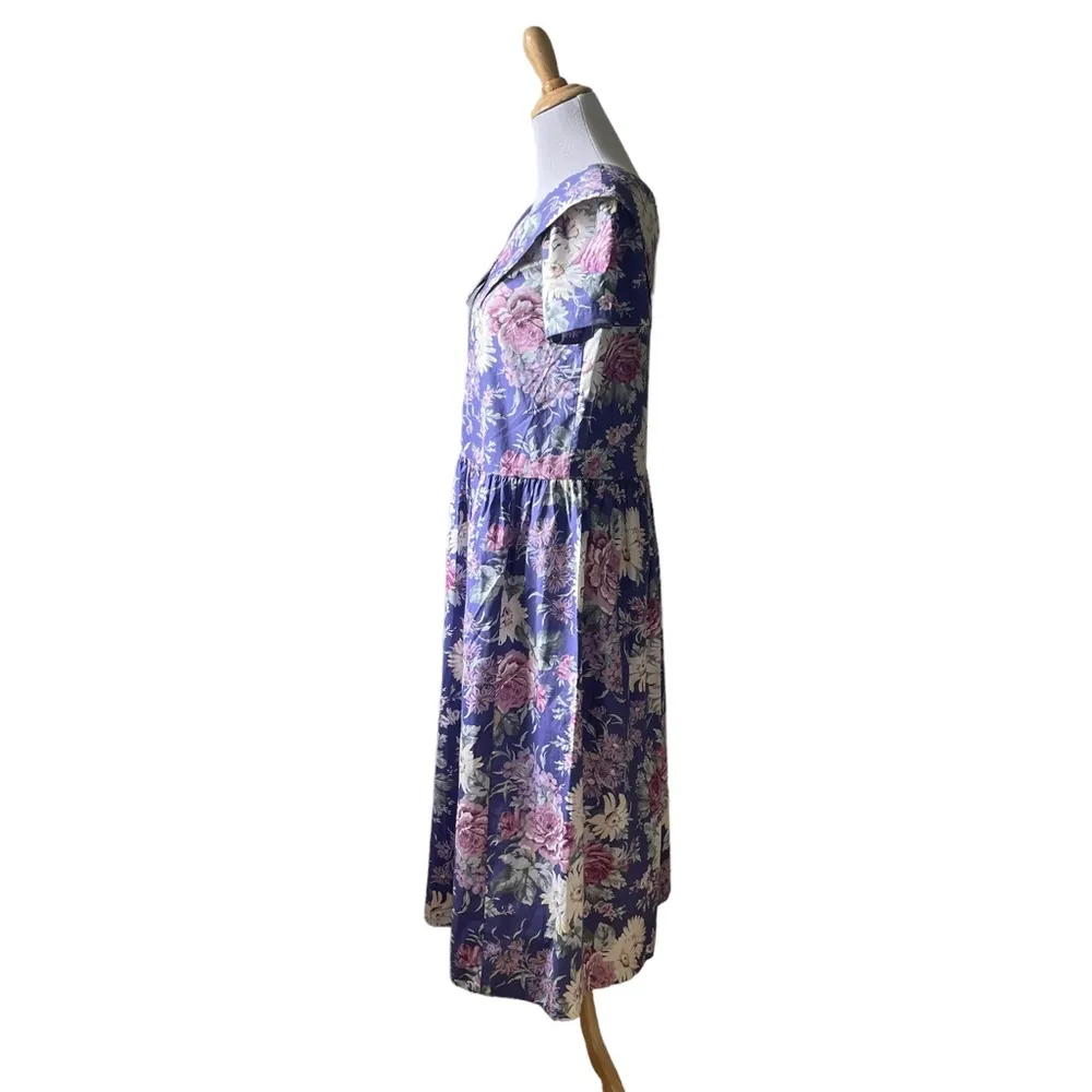 Laura Ashley Vintage 80’s Purple Floral Midi Dress Size Small / Vintage 8 NWT - Image 69