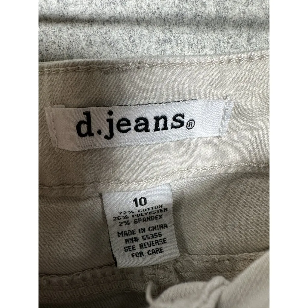 D. Jeans  Womens Size 10 White Skinny Flat Front Zip Button Stretch - Image 4