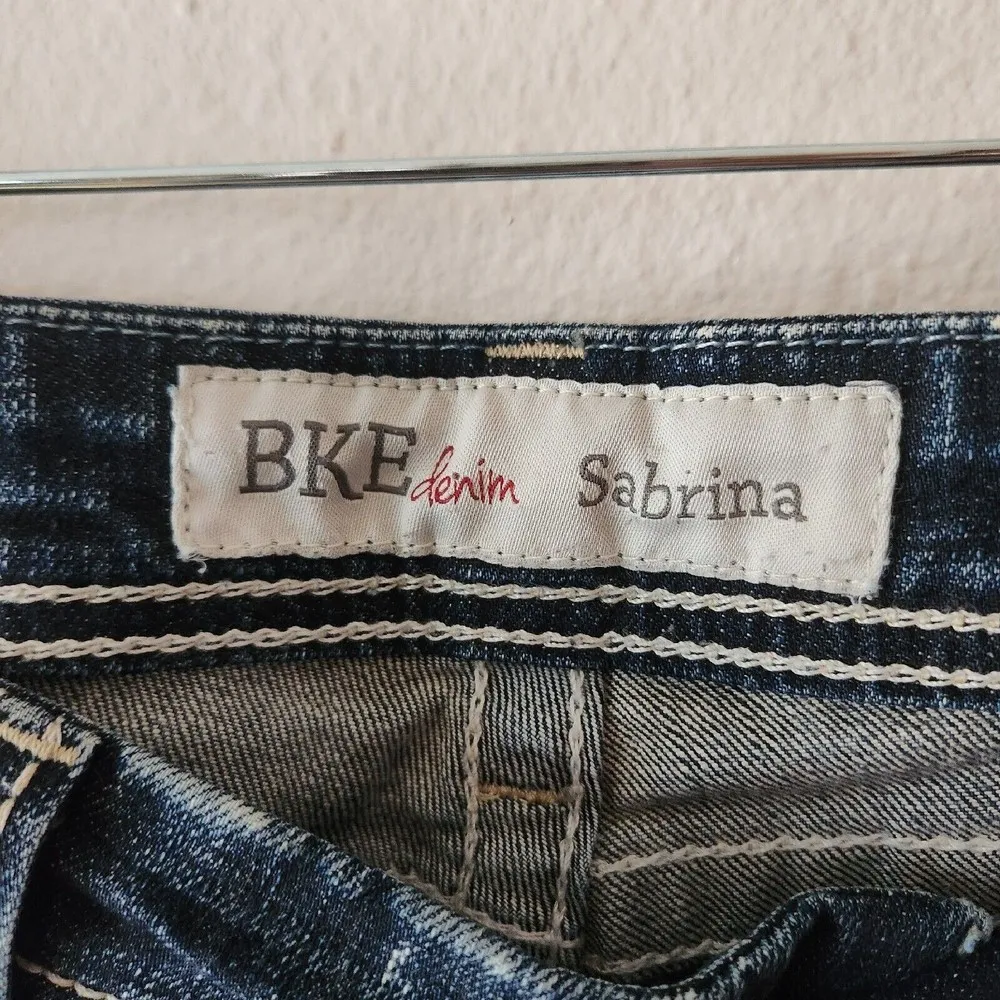 BKE Denim Sabrina Bootcut Stretch Distressed Dark Wash Jeans Women's 28x33.5 - Image 6