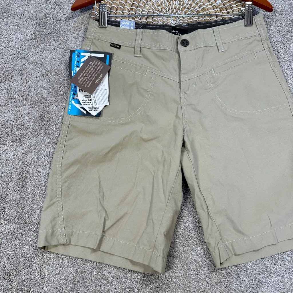 NWT Kuhl Women’s Moda Shorts 9” Mid Rise Outdoor Hiking Camping in Khaki 8 - Image 3