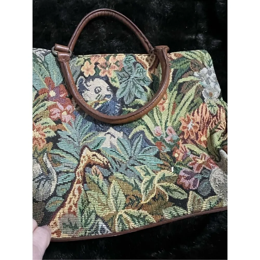 Tapestry hand bag  Jungle Bag Tiger Panda Giraffe Elephant Zebra - Image 6