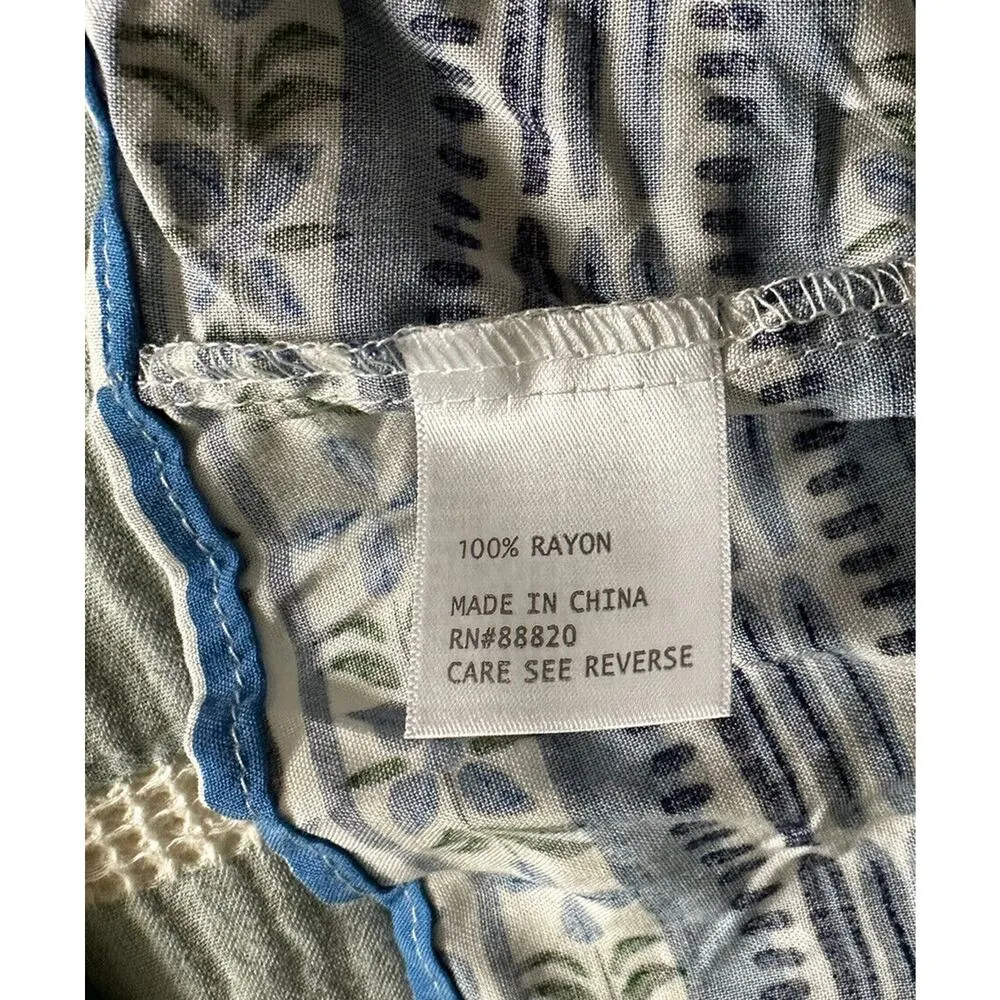 New Haute Hippie Sleeveless Button Back Boho Floral Multi Print Tank Top Small - Image 7