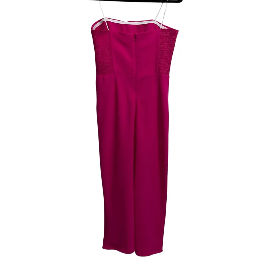 Amanda Uprichard Mandy Strapless Midi Dress In Hot Pink - Image 7