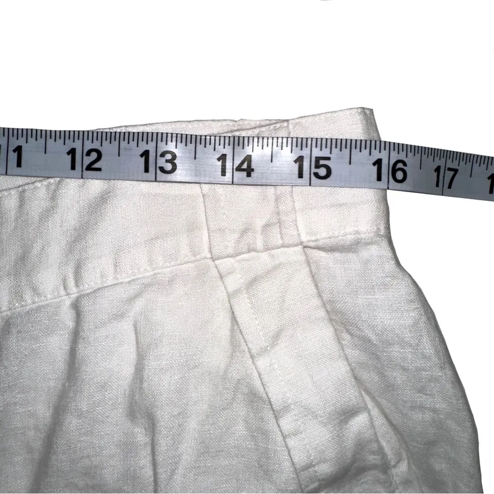 Saks Fifth Avenue White Bermuda Linen Shorts US 10 - Image 5