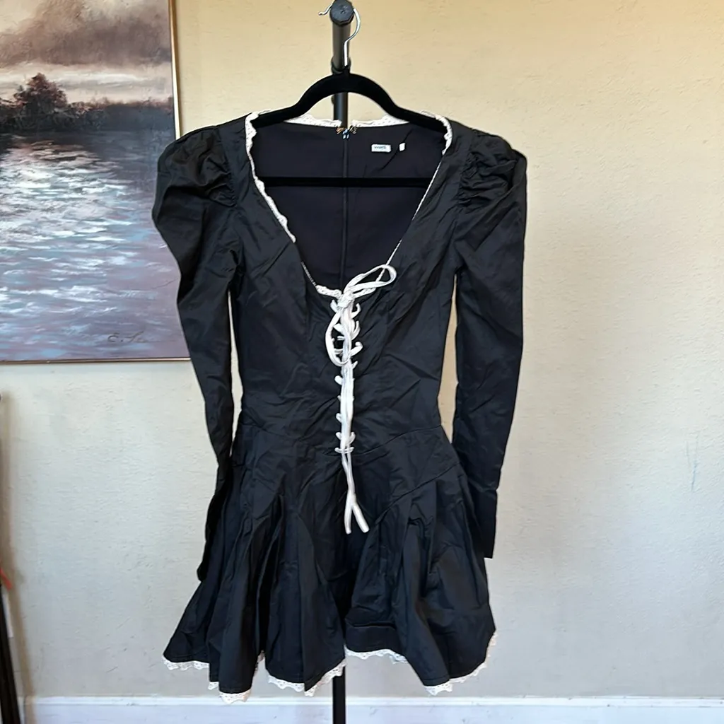 HOUSE OF CB 'Larisa' Black&Cream Pleated Mini Dress size M NWT‎ - Image 7