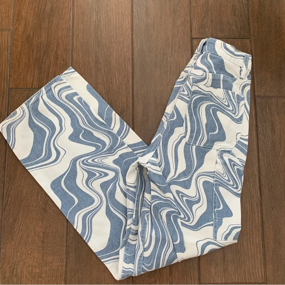 PacSun Blue Swirl 90s Boyfriend Carpenter Pant sz 25 - Image 3