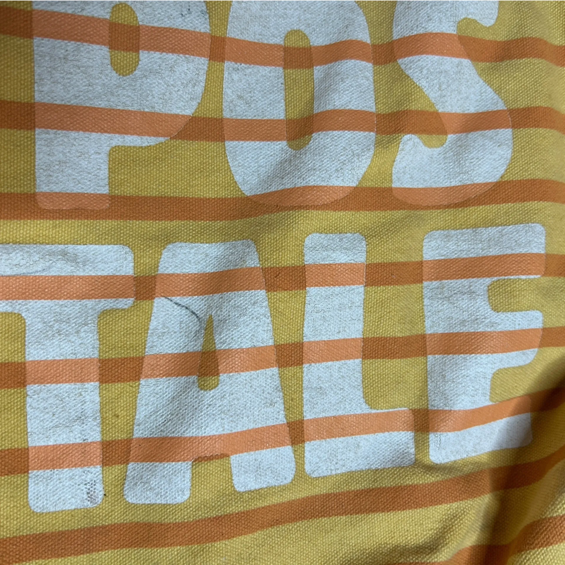 Vintage Yellow & Orange Striped Aeropostale Canvas Tote Bag | Y2K Aeropostale - Image 3