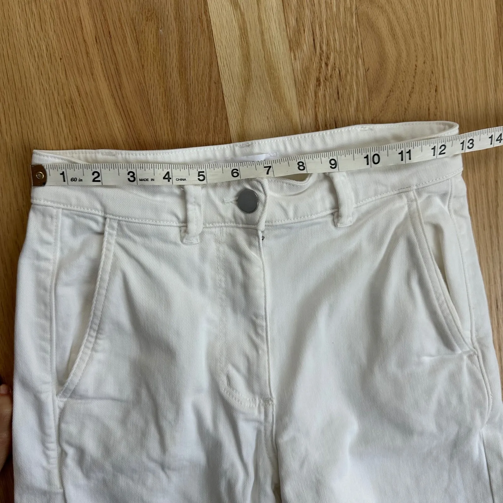 Everlane Wide Leg Utility Crop Pants High Rise White‎ Twill Casual Size 26 - Image 7