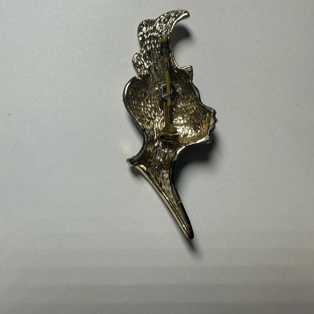 Vintage 1930s–40s Art Deco Figural Enamel Rhinestone Brooch - Image 2