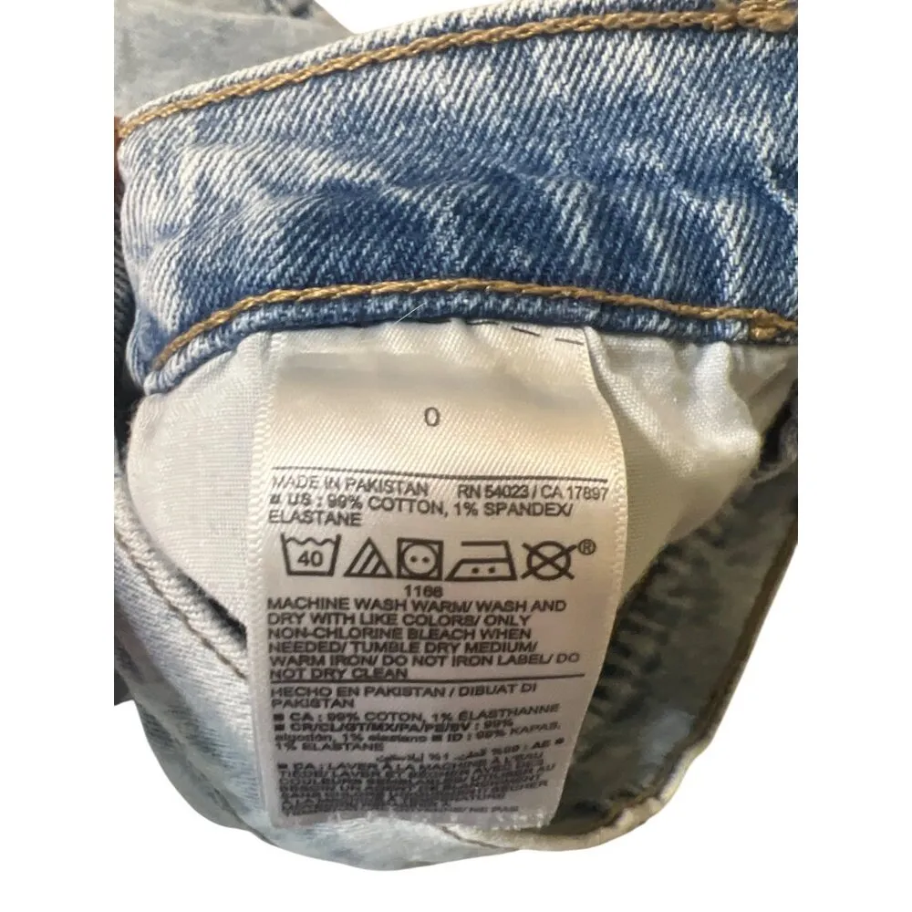 Old Navy Curvy Sky III Straight Jeans Light Blue Denim Raw Hem High Rise Sz 0 - Image 5