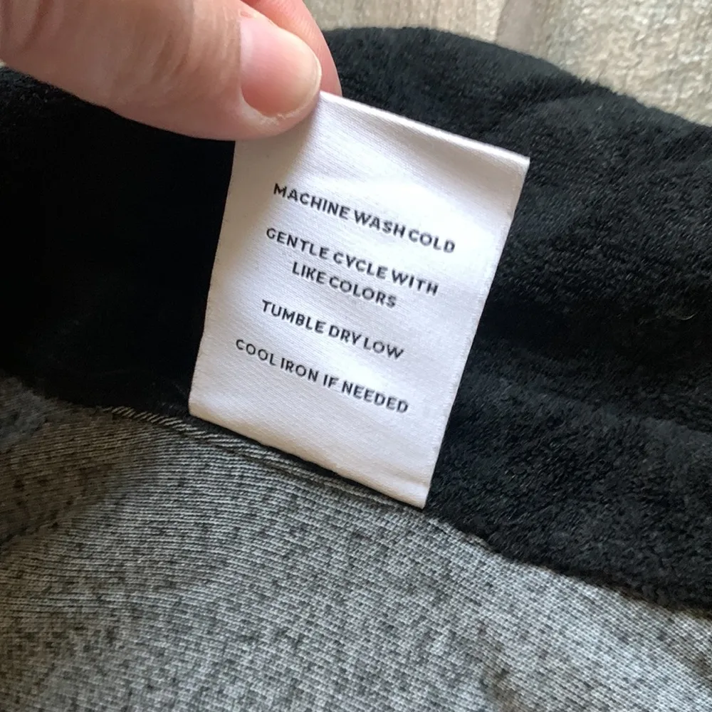 Lee Brown  black button front terry cloth oversized shirt - Image 4