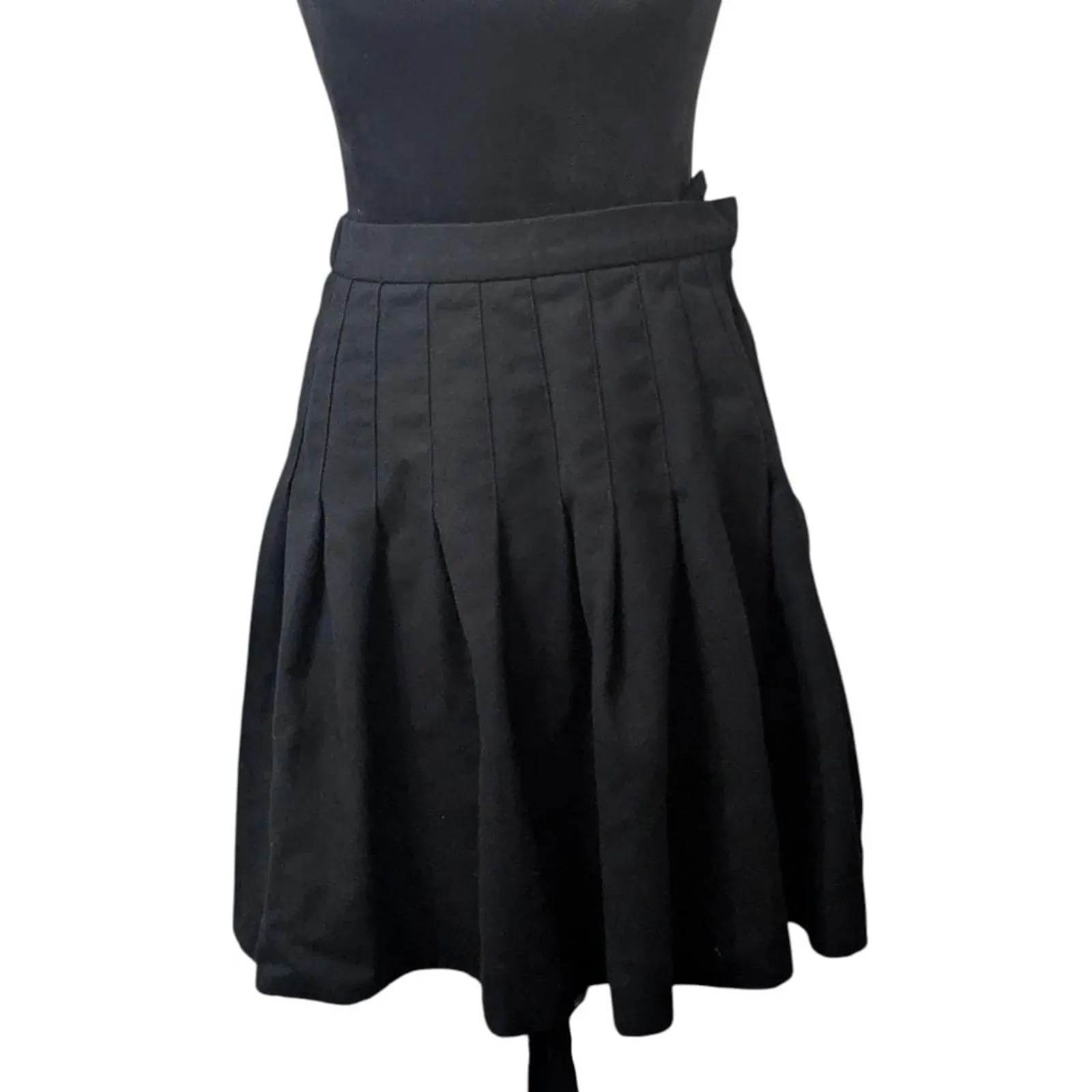 Vintage Talbots Petites 6 Black 100% Pure  Wool Pleated Skirt Classic Academia - Image 6