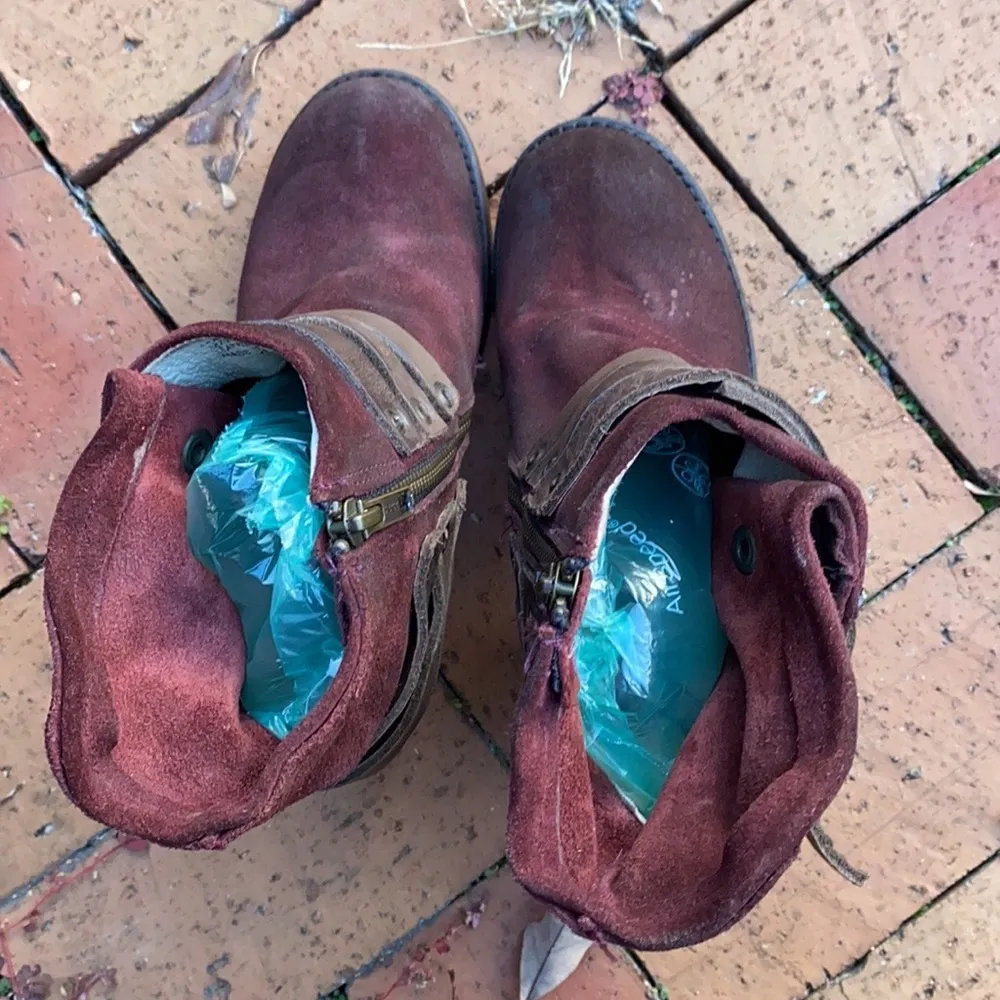 Freebird Steven Blaze Booties Burgundy‎ Maroon Suede Red Wine Stacked Heel Boot - Image 6