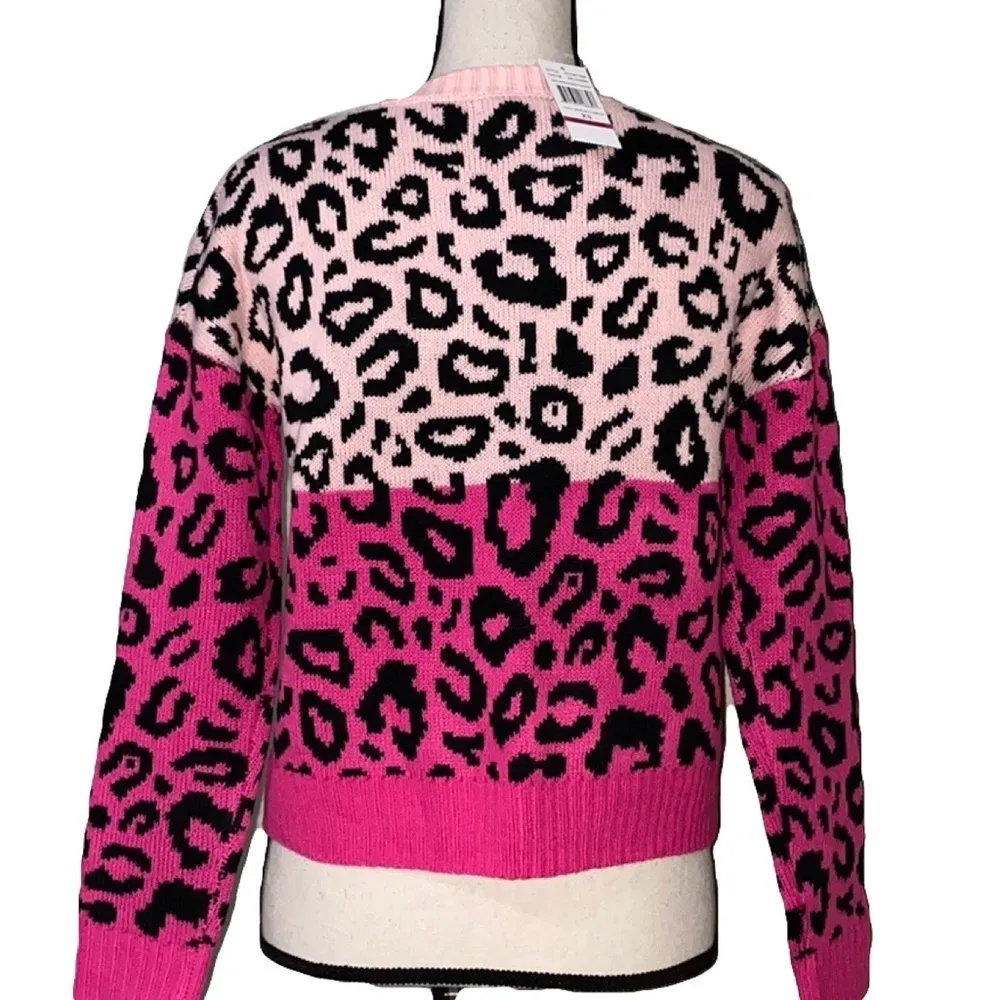 Blush Bloom pink leopard print colorblock sweater Size undefined - Image 3