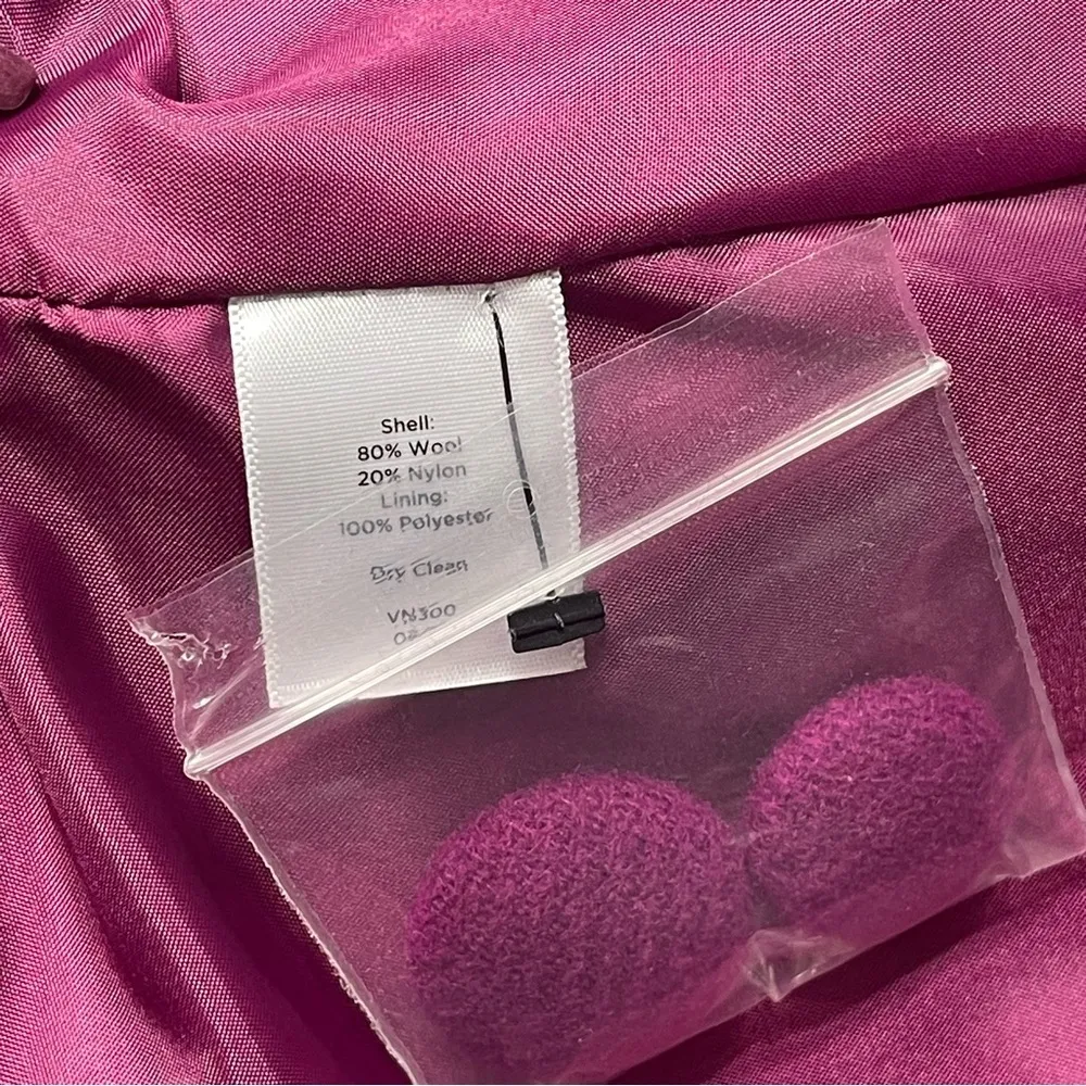 Talbots Double Breasted Wool Pea Coat Magenta Purple Dress Coat Peacoat Size 10 - Image 13