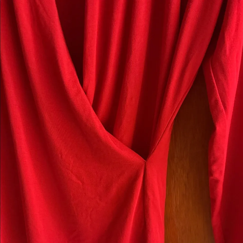 Ralph Lauren Vibrant Red Wrap Blouse - Image 4