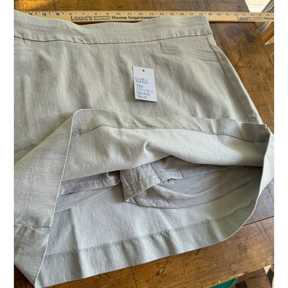 Croft & Barrow Skort Stretch The Effortless Mid Rise Size 16 Heather Smoke New - Image 8