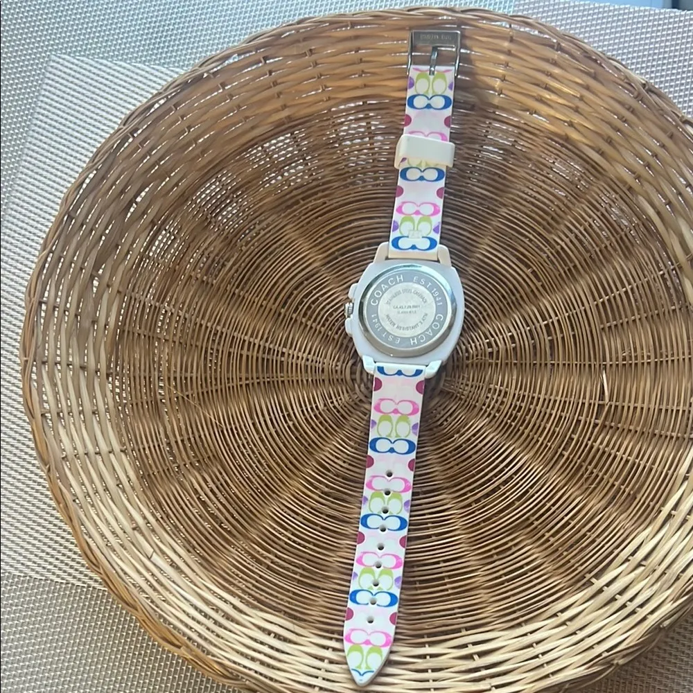 Coach White Silicone Strap Watch - Image 2