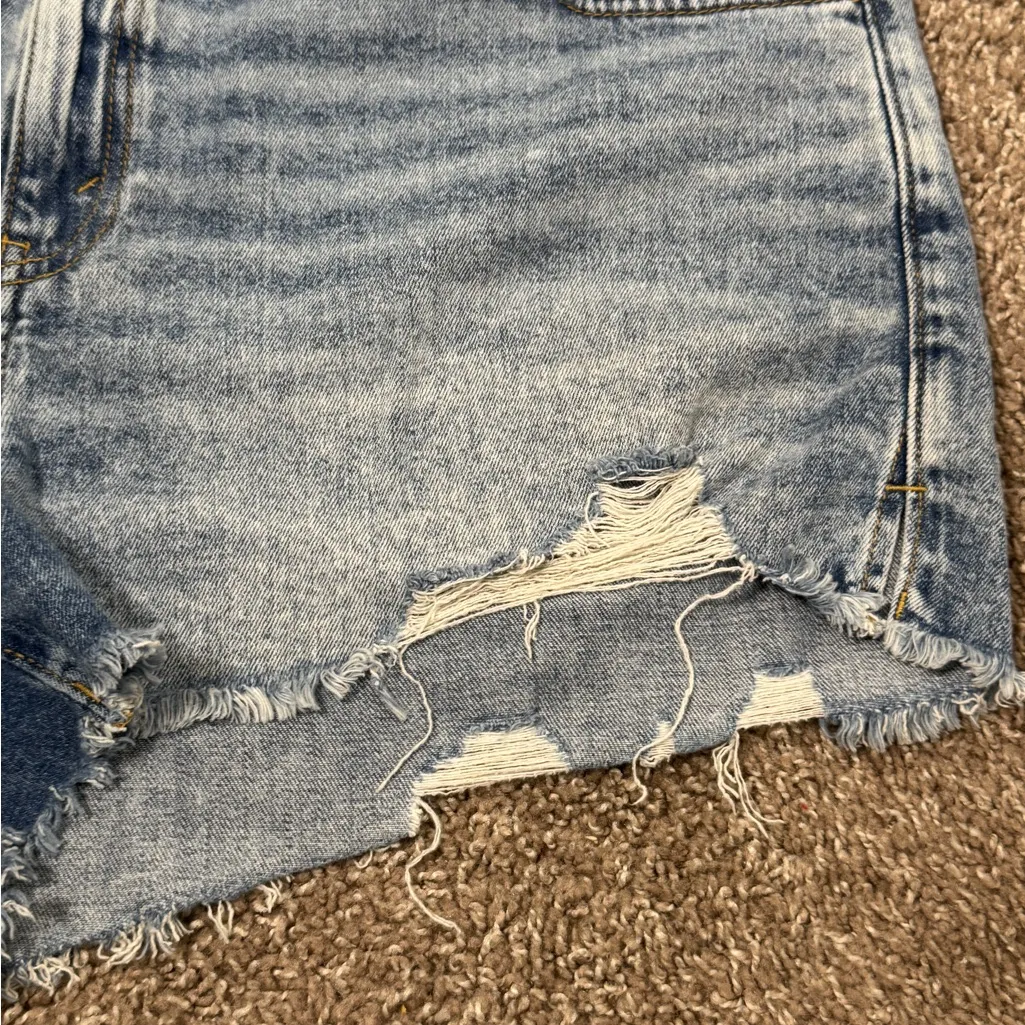 Aerie Distressed Blue Jean Shorts - Image 3