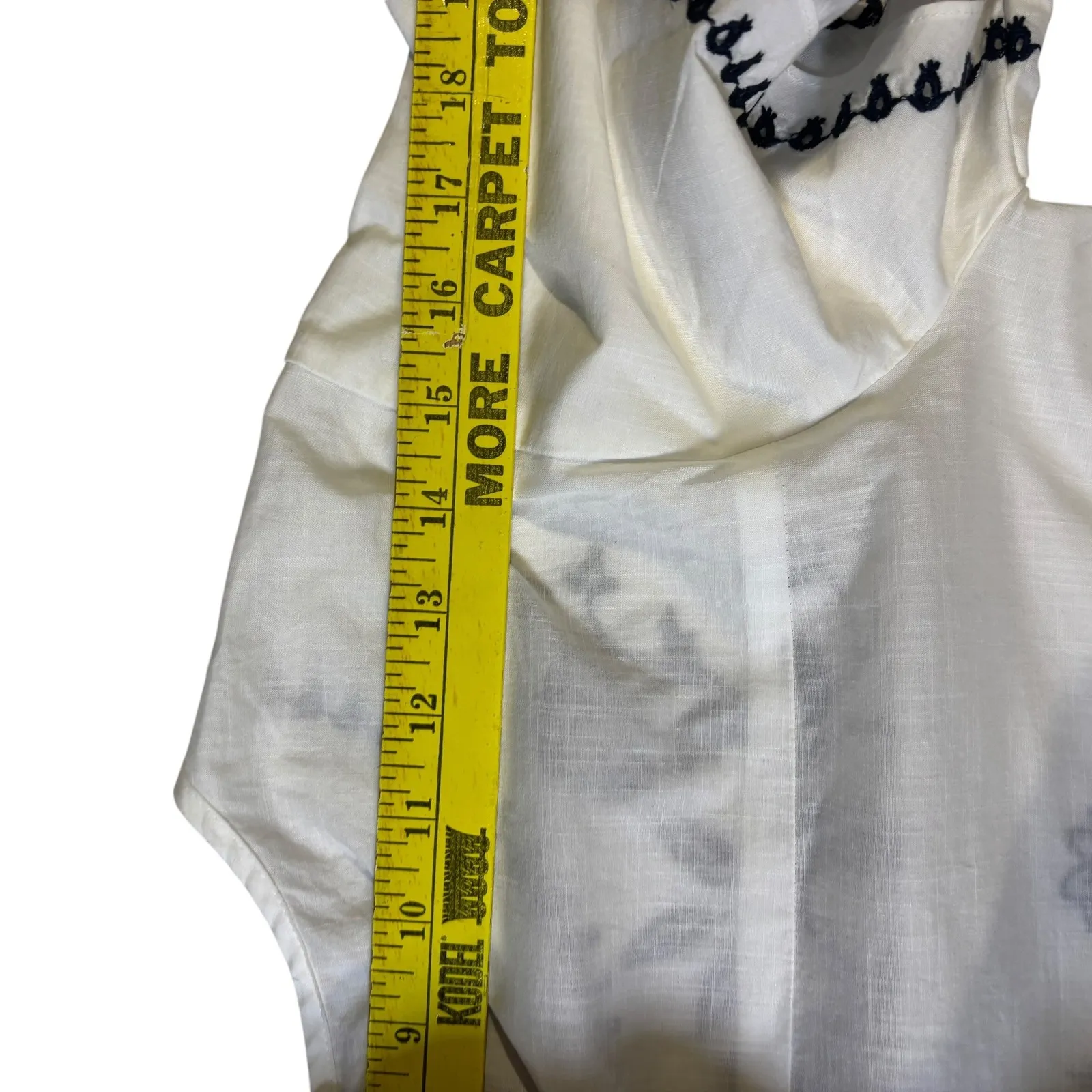 Charter‎ Club Embroidered Top Womens Size Small Short Sleeve Cream Floral - Image 8