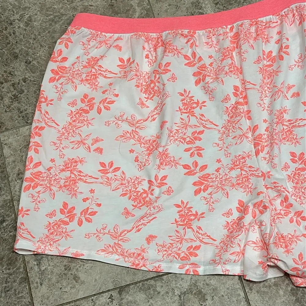 Cacique Comfy Cotton Printed PJ Pajama Shorts 26/28 Pink White - Image 9
