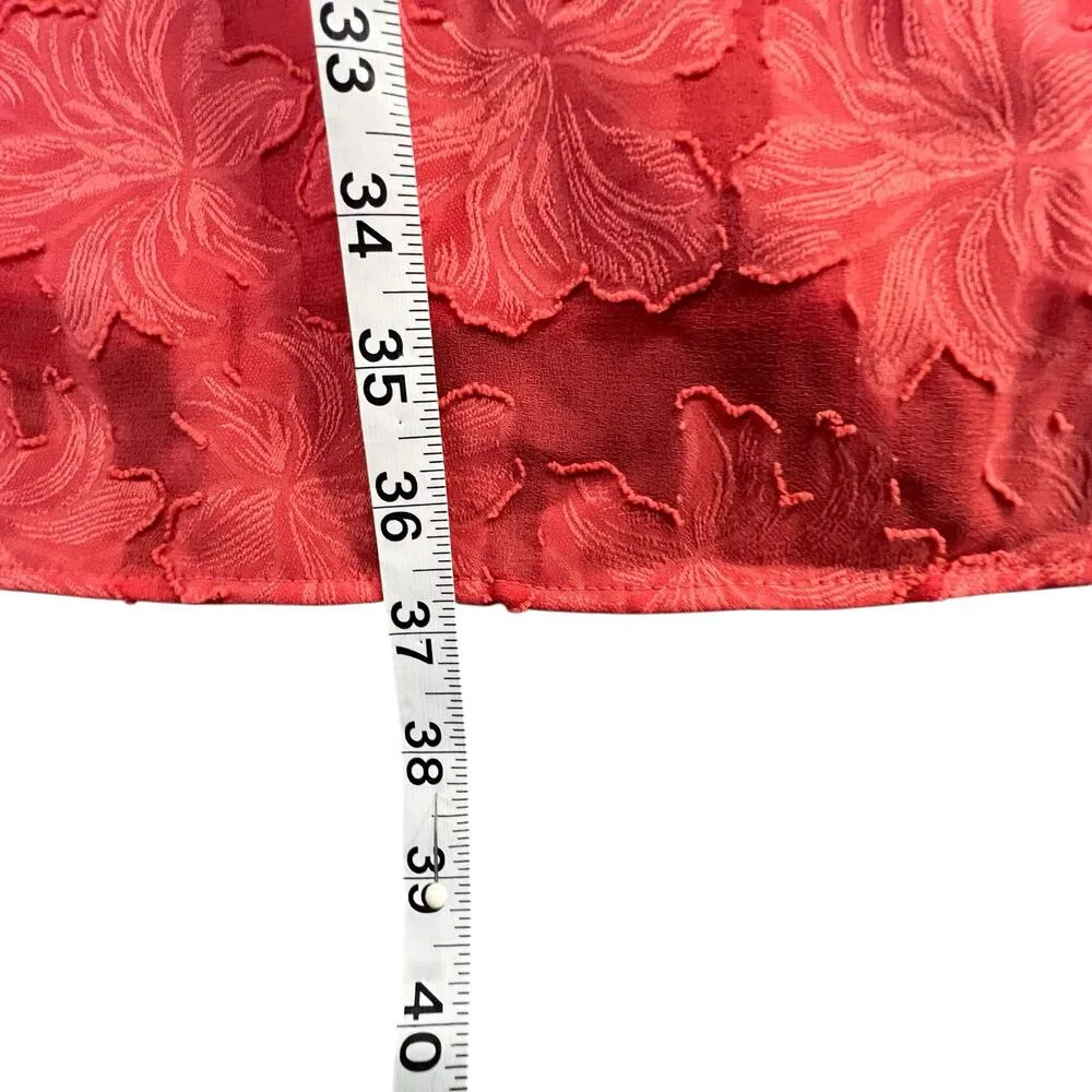 Anthropologie Plunge Mini Dress 16W Pink Jacquard Floral Flirty Boho Feminine - Image 9