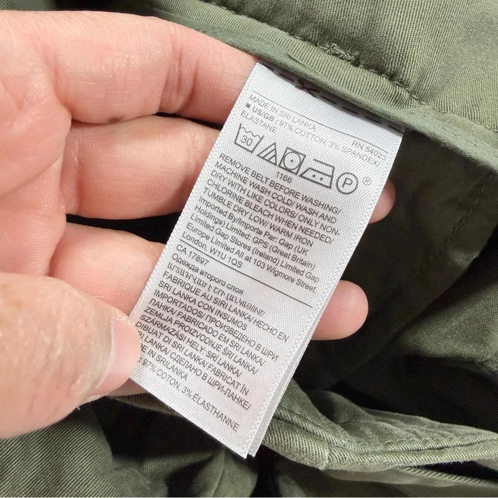 Banana Republic High Rise Tapered Leg Cropped Paperbag Pants Belted in Green 6S - Image 11