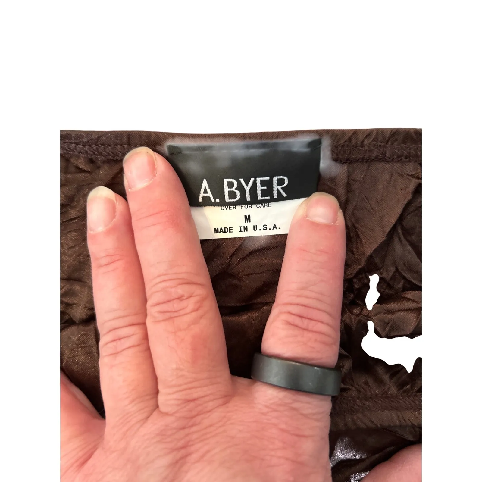 A BYER Brown Tiered Crinkle Textured Maxi Skirt Women Size Med Slip Lightweight - Image 4