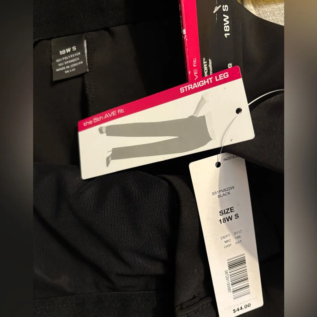 Investments 5th Ave Fit Tummy Control Straight Leg Pants | Size 18W S | NWT - Image 2